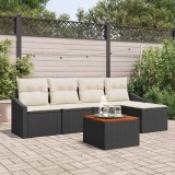 VidaXL Set de canapea de grădină 6 pcs Negru, alb 55 x 55 x 37 cm