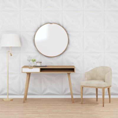 vidaXL Panouri de perete 48 buc. alb 50x50 cm XPS 12 m&amp;sup2; stea foto