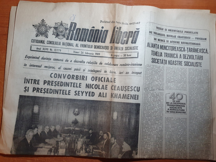 romania libera 24 februarie 1989-art. judetul cluj