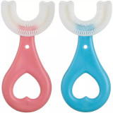 Set periute de dinti in forma de U - 2 bucati, pentru bebelusi/copii 2-6 ani, roz/albastru