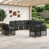 Cumpara ieftin Set de canapele de exterior 11 buc. Negru si Gri inchis