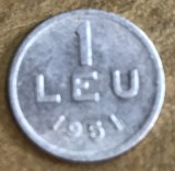 MNDRO0001 Monedă 1 Leu 1951 - Republica Populară Rom&acirc;nă (RPR) - Colecție