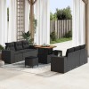 VidaXL Set de canapele pentru grădină 9 pcs Negru Rattan poli
