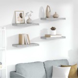 vidaXL Rafturi Suspendate Gri Beton 50x23 cm (Set 4) MDF, Polite de Perete Moderne, Design Interior