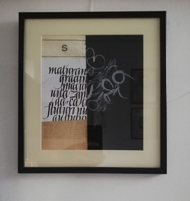 Bogdan Tanase Marinescu - Colaj gestural, tehnica mixta/hartie, 2023 foto