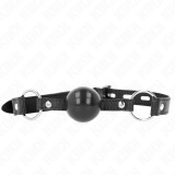 Kink Collar &amp; Gag-Gag cu Bilă Tpe Negru 4 cm, 60 X 2 cm