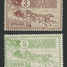 Romania.1903 Inaugurarea Palatului PTT - Caisorii 3 bani / 5 bani MNH