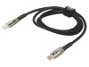 Cablu USB C 1m negru textil 100W mufă duală, Baseus