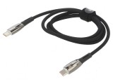 Cablu USB C 1m negru textil 100W mufă duală, Baseus