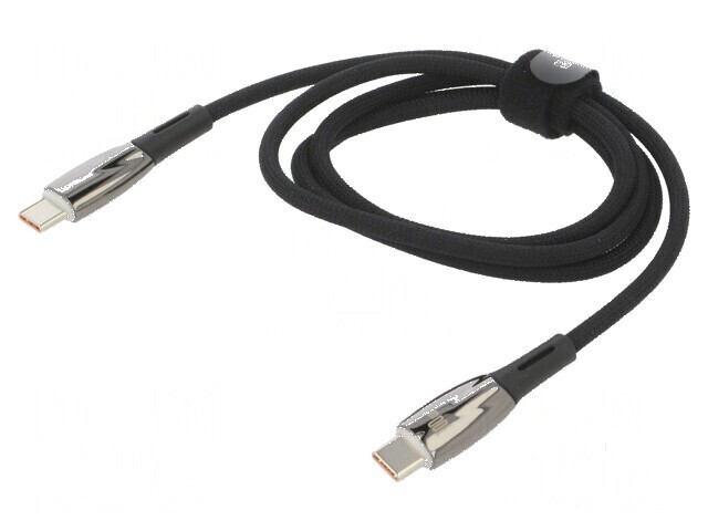 Cablu USB C 1m negru textil 100W mufă duală
