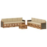 vidaXL Seturi de canapele cu pernă 9 pcs Lemn Solid de Acacia 3384169
