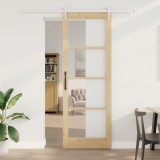 VidaXL Ușă Glisantă cu Set de Hardware 83x232 cm Lemn Masiv Pin, vidaXL Ușă Interioară cu Sticlă &#039;ORKDAL&#039;83x232x4 cm Lemn Masiv Pin