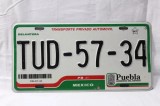 Placuta numar inmatriculare expirata Mexic - Mexico Delantera TUD-57-34 licence plate number