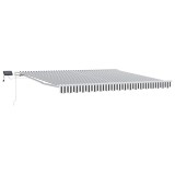Cumpara ieftin Copertina manuala cu LED solar 4 x 3 m Antracit si alb in dungi