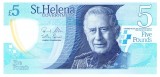 Insula Sfanta Elena St. Helena 5 Pounds 2026 P-14 Regele Charls Polimer UNC