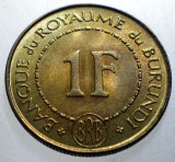 J.086 BURUNDI REGAT 1 FRANC 1965 XF/AUNC