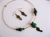 Set Bijuterii Malachit: Colier &amp; Cercei din Pietre Semiprețioase Verde &Icirc;nchis/Deschis - Bijuterii Handmade &amp; Fashion
