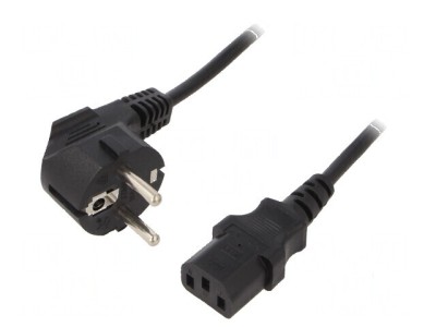 Cablu 3x0,5mm2 CEE 7/7 ştecăr unghi IEC C13 mamă foto