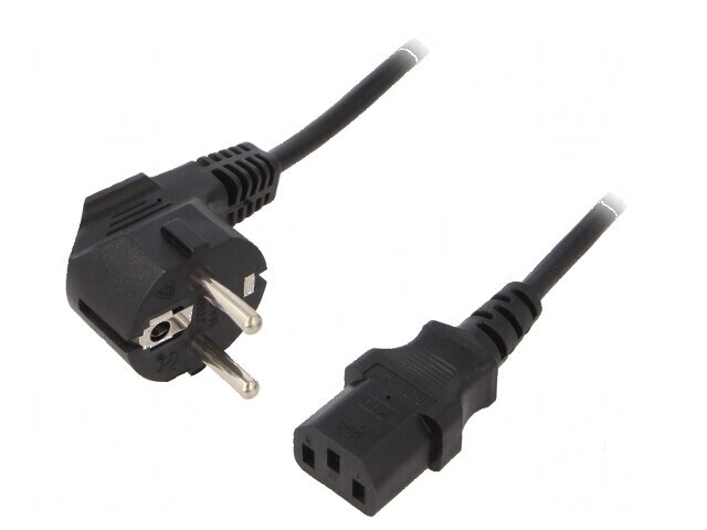 Cablu 3x0,5mm2 CEE 7/7 ştecăr unghi IEC C13 mamă