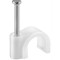 Cleme clips fixare cablu rotund plastic cu cui 4mm alb 100buc Goobay
