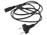 Cablu Alimentare 2x0,5mm2 CEE 7/16 la IEC C7 1,5m Negru