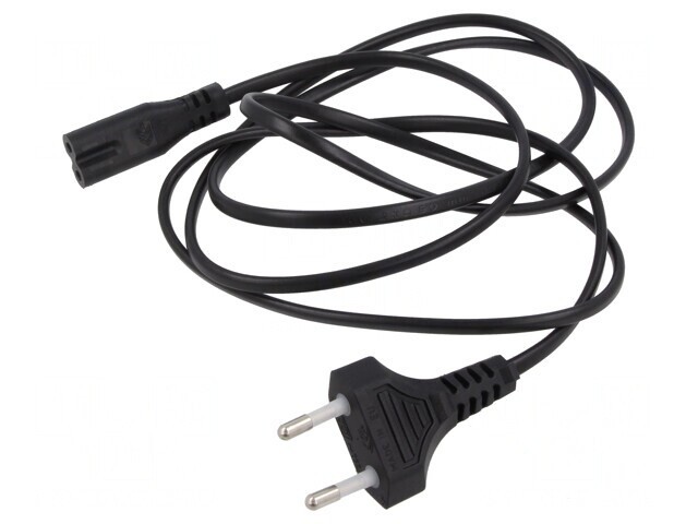 Cablu Alimentare 2x0,5mm2 CEE 7/16 la IEC C7 1,5m Negru