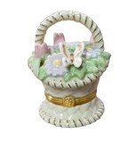 CASETĂ DECORATIVĂ DIN PORȚELAN SUB FORMA DE COȘULEȚ