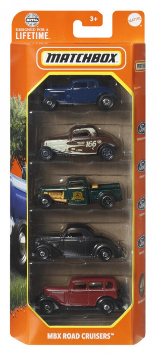 MATCHBOX SET 5 MASINUTE METALICE MBX ROAD CRUISERS SCARA 1:64 SuperHeroes ToysZone