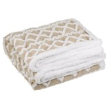 Patura cu Doua Fete Bej Model Alb &amp; Sherpa 220x200cm, Oem