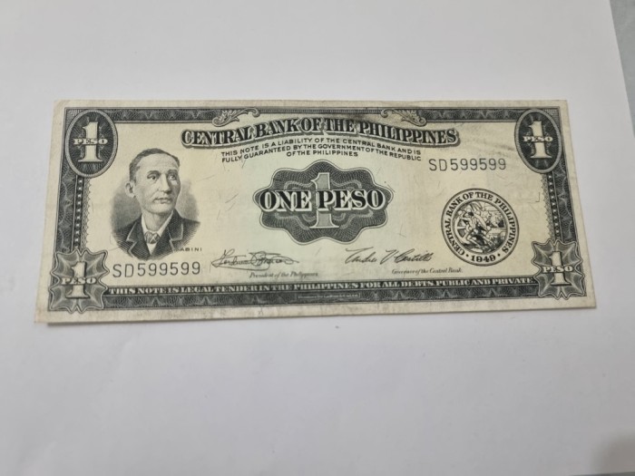 bancnota filipine 1 p 1949-69