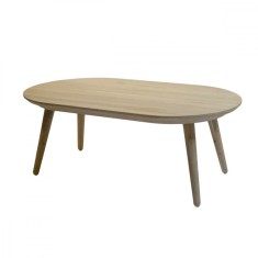 Masuta ovala cafea Anglia C3 din lemn masiv de stejar 105x61 cm living culoare natur
