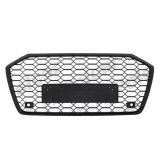 Grila masca fata AUDI A6 (C8), 03.2018-,cu 2 gauri pentru Senzori de parcare (PDC); Negru stralucitor; fara emblema