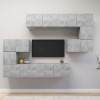 VidaXL Set de dulapuri TV, 8 piese, gri beton, lemn prelucrat 3079143
