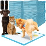 Covorase pentru caini si pisici, 100 buc, universal, impermeabil, 60x40 cm, alb/albastru