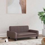 VidaXL Pat de c&acirc;ini, maro, 70x45x30 cm, piele ecologică