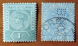 STRAIT-SETTELMENTS(Colonie Brit,-in INDIA (Regina VICTORIA)--LOT 2VAL,--Stampilate.--Vezi-Scan