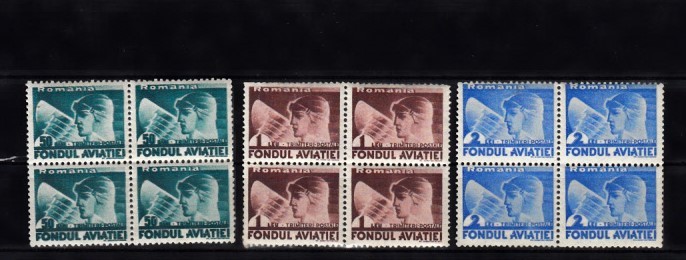 M2 TW F - 1936 - Fondul aviatiei - Trimiteri postale - blocuri de cate patru