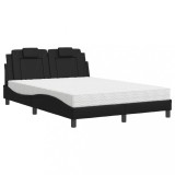 Cumpara ieftin Pat, Viana, cu saltea, negru, 120x200 cm, piele ecologica