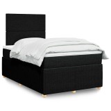 vidaXL Pat box spring cu saltea, negru, 120x200 cm, textil 3294318