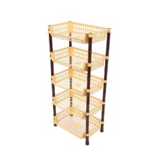 Etajera cu 4 Rafturi STERK, 88x41x29 cm, Dreptunghiulara, Galbena, Etajere pentru Depozitare Casa, Etajere cu Rafturi Depozitare, Etajera Plastic Buca foto