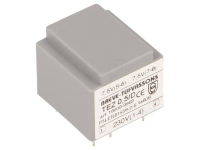 Transformator &amp;icirc;ncapsulat 0,5VA 230VAC PCB foto