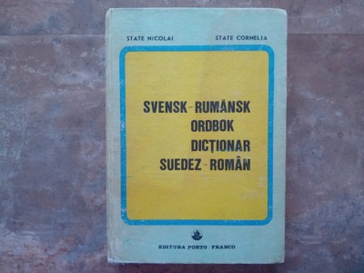 DICTIONAR SUEDEZ - ROMAN - State Nicolai, State Cornelia , 1990 foto