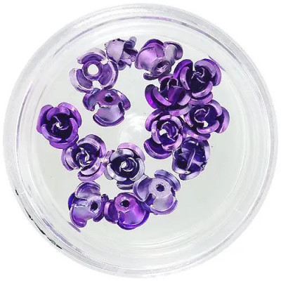 Ornamente pentru unghii - trandafiri violet din ceramică foto