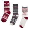 șosete Crăciun Dama, Set 3 Perechi, Multicolor, Model Ecru, Gri și Bordo, Oem