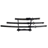 Set sabii katane decorative IdeallStore&reg;, panoplie, Ninja Warrior, negru, metal, 83 cm, teaca inclusa