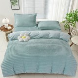 Cumpara ieftin Lenjerie de pat dublu cocolino,4 piese.cearceaf normal,dungi,bleu-92685