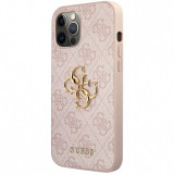 Husa Plastic - TPU Guess 4G Metal Logo pentru Apple iPhone 12 / Apple iPhone 12 Pro, Roz GUHCP12M4GMGPI