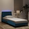 vidaXL Cadru de pat cu lumini LED, albastru, 90x190 cm, catifea