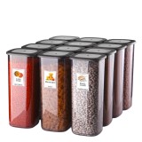 Set GinzaMaison 12 Recipiente Alimentare de 1750 ml pentru Frigider, Congelator, Dulap, Camara, Cuptor cu Microunde, cu 25 etichete adezive, Culoare A