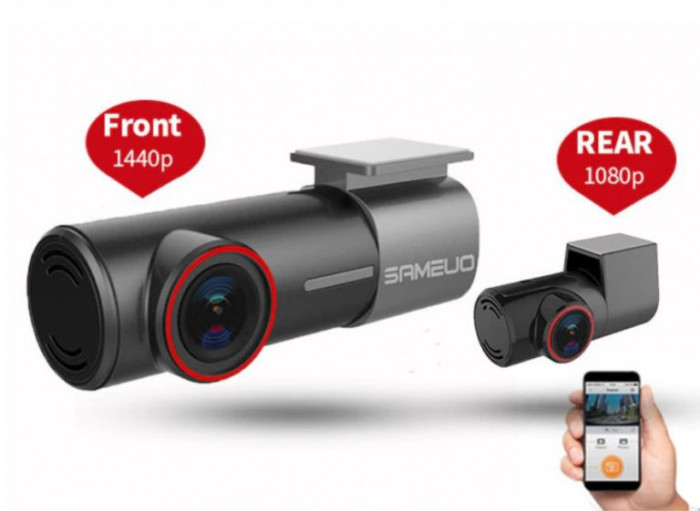 Camera Auto Dubla 2K+Full HD,Senzori Video Sony IMX323,WiFi,Parking Guard,Conde